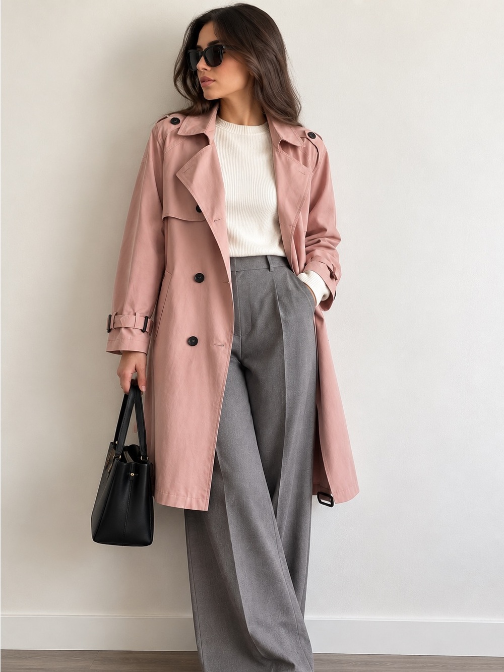 Big Star Pink Trench Coat - Classic Double-Breasted Style
